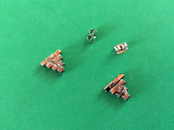 Triangular Rhinestone Stud Earrings - image 3