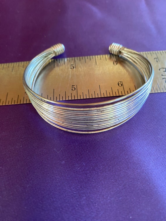 Silvertone Wire Cuff Bracelet - image 4