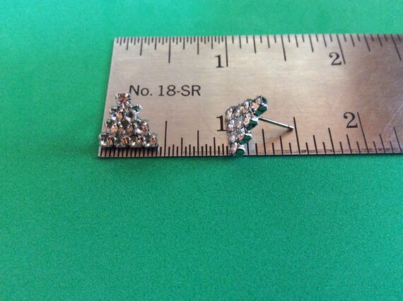 Triangular Rhinestone Stud Earrings - image 4