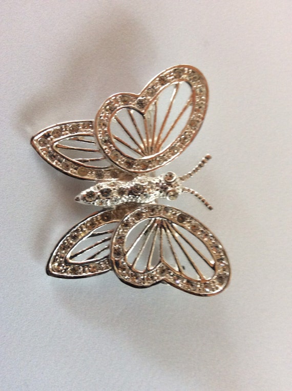 Roman marked Glittery Butterfly Pin/Brooch - image 1
