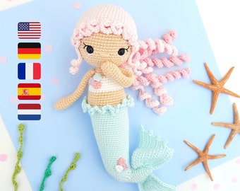 Crochet Mermaid Pattern, Amigurumi Mermaid Pattern, Amigurumi Crochet Pattern, Crochet Doll Pattern Amigurumi Doll, Luna the Mermaid PDF