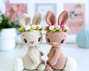 Bunny Amigurumi Crochet Pattern, Easter Bunny Crochet Pattern, Bunny Rabbit Plush Pattern, Chenille Bunny, Blossom the Bunny Amigurumi PDF