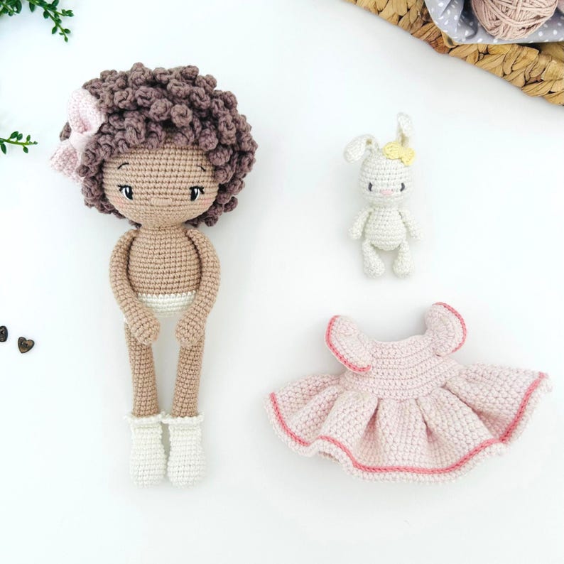 Emilie and Socks the Bunny Crochet Doll Pattern – Amigurumi Pattern PDF in English, German, French, Spanish & Dutch image 8