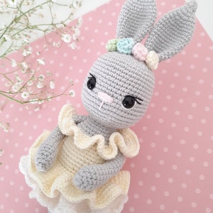 Bunny Crochet Pattern, Amigurumi Bunny Pattern, Crochet Ballerina doll, Belle the Ballerina PDF in English, German, French, Spanish & Dutch image 6