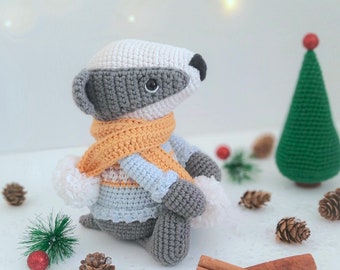 Amigurumi Crochet Pattern, Bertie the Badger, Crochet Badger, Amigurumi Animal Pattern, Digital PDF