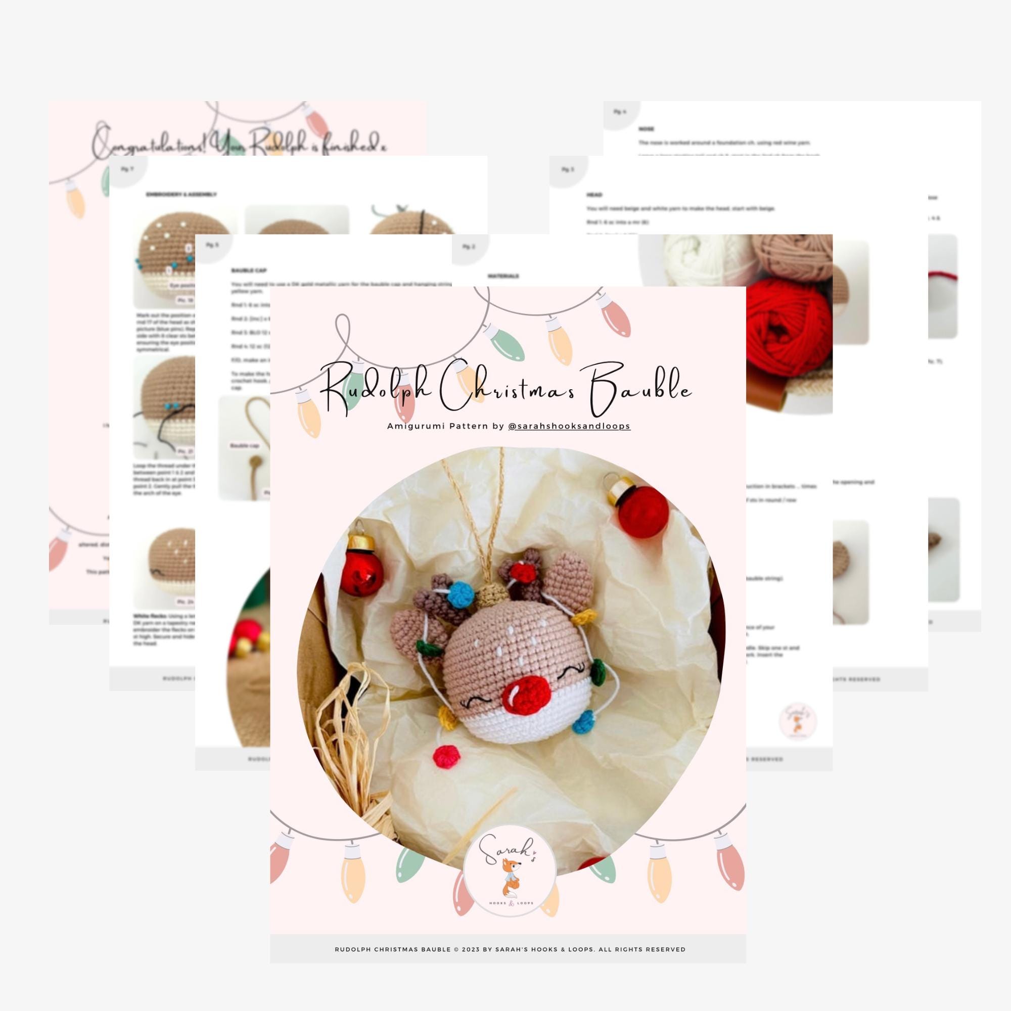 Crochet Christmas Pattern PDF Bundle of Rudolph the Reindeer & Santa ...