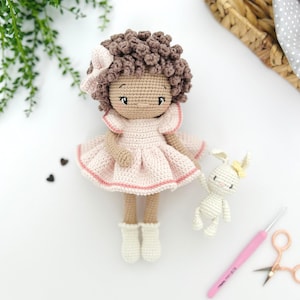 Emilie and Socks the Bunny Crochet Doll Pattern – Amigurumi Pattern PDF in English, German, French, Spanish & Dutch image 2