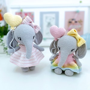 Modèle au crochet Lottie l'éléphant - Modèle de poupée Amigurumi (PDF) en anglais, allemand, français, espagnol et néerlandais image 5