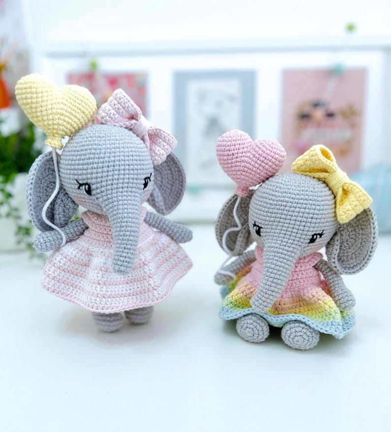 Modèle au crochet Lottie l'éléphant - Modèle de poupée Amigurumi (PDF) en anglais, allemand, français, espagnol et néerlandais image 5