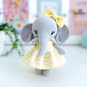 Modèle au crochet Lottie l'éléphant - Modèle de poupée Amigurumi (PDF) en anglais, allemand, français, espagnol et néerlandais image 3