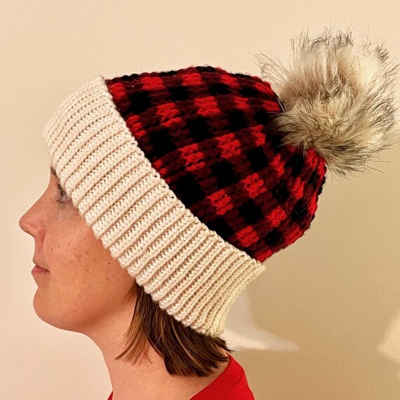 Women's Buffalo Plaid Beanie | Etsy