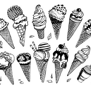 Vector Ice Cream Cone Clip Art COMMERCIAL USE Digital Png - Etsy