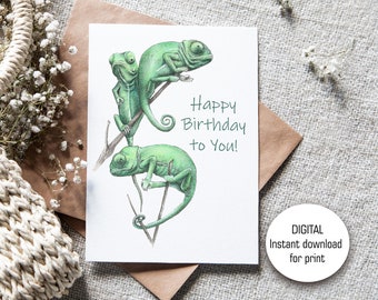 Watercolor printable card, Size 10x7" (5x7" when folded), Blank Greeting Card, Watercolor blank card, Instant Download