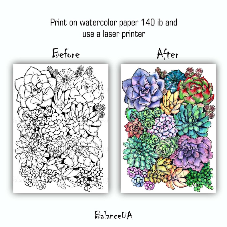 Printable Coloring Page, Botanic Coloring Page 8,5 X 11 and A4 ...