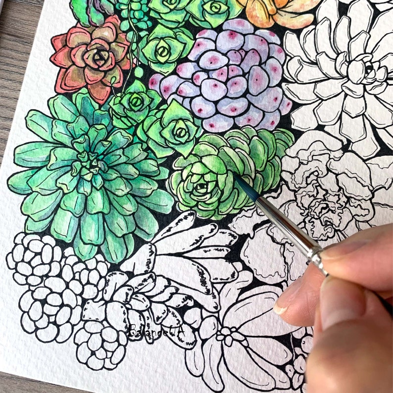 Printable Coloring Page, Botanic Coloring Page 8,5 X 11 and A4 ...
