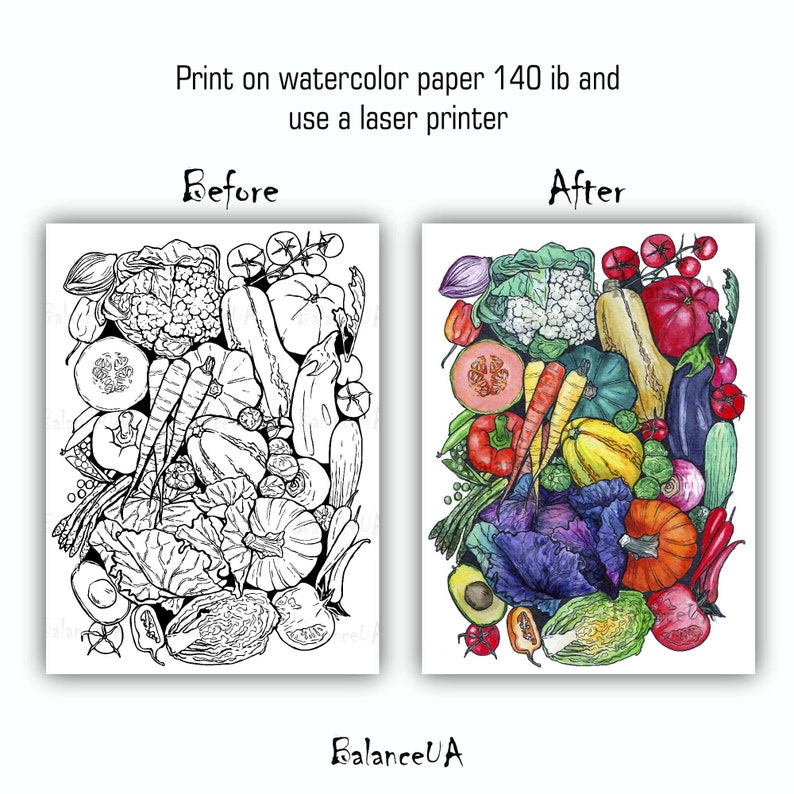 Printable Coloring Page Botanic Coloring Page 85 X 11 and | Etsy