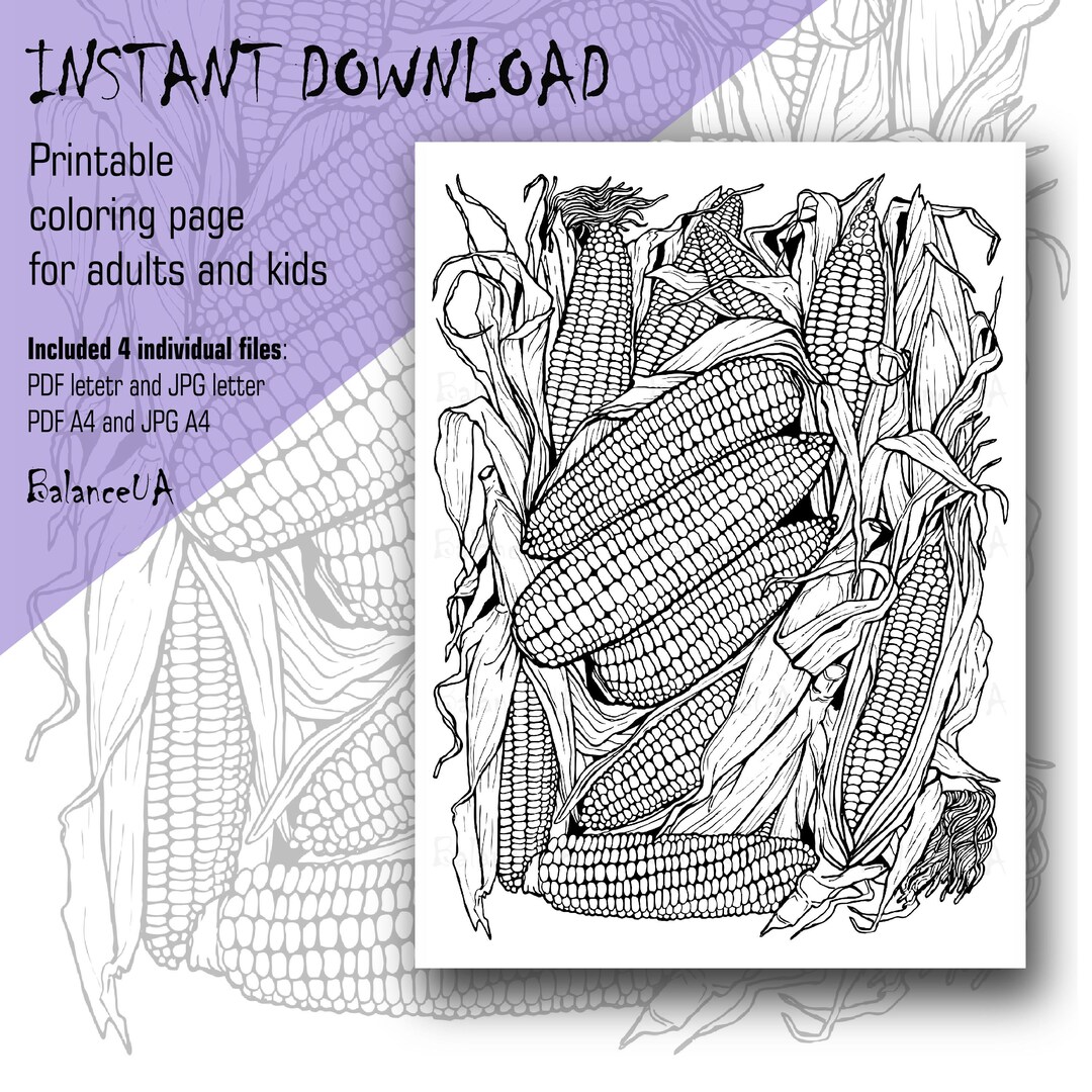 Printable Coloring Page, Botanic Coloring Page 8,5” X 11” and A4 ...