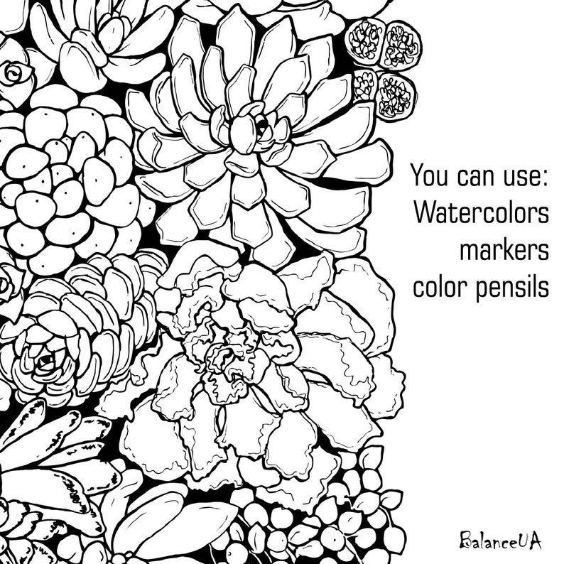 Printable Coloring Page, Botanic Coloring Page 8,5 X 11 and A4 ...