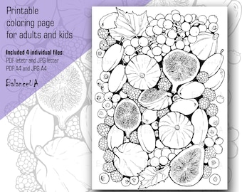 Printable Coloring Page, Blue mood coloring page 8,5” x 11” and A4, Coloring sheets for Adult and Kids, Instant Download, PCP9