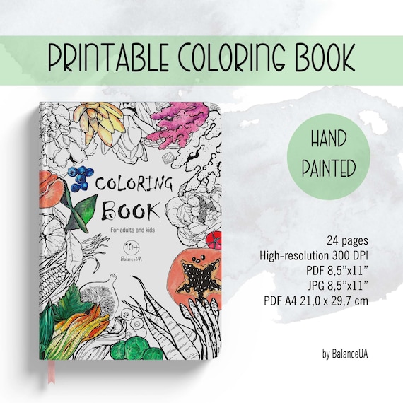 Printable Coloring Book for Adults and Kids Coloring Pages | Etsy