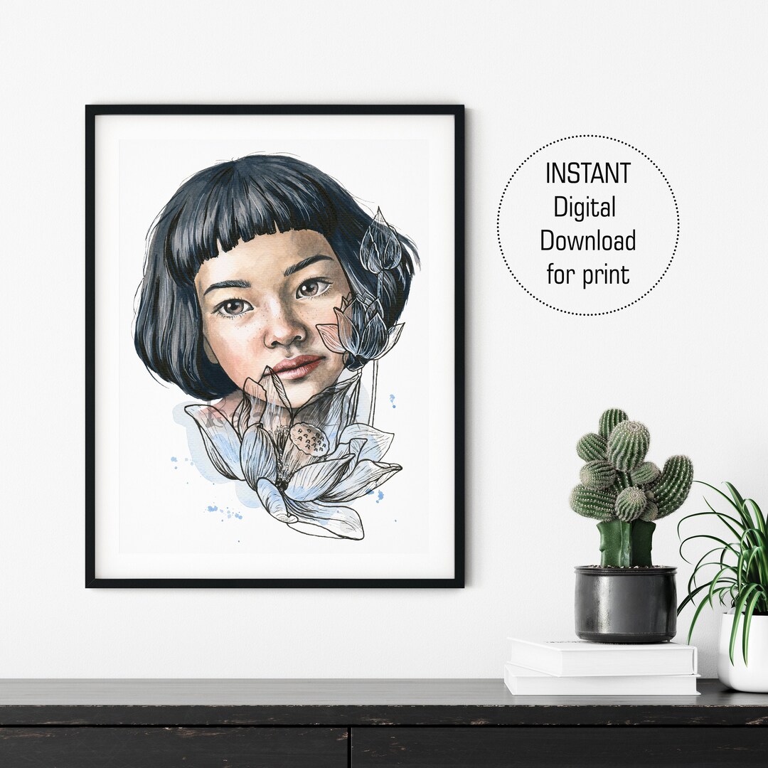 Watercolor Printable Wall Art, Watercolor Print, Modern Poster