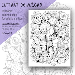 Printable Coloring Page, Nautical coloring page 8,5” x 11” and A4, Coloring sheets for Adult and Kids, Instant Download, PCP1