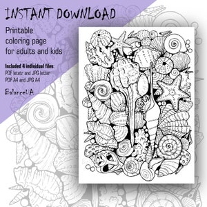 Printable Coloring Page, Nautical coloring page 8,5” x 11” and A4, Coloring sheets for Adult and Kids, Instant Download, PCP1