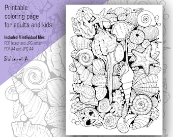 Printable Coloring Page, Nautical coloring page 8,5” x 11” and A4, Coloring sheets for Adult and Kids, Instant Download, PCP1