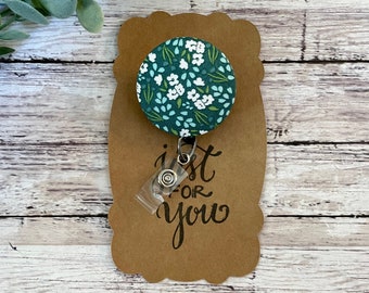 Green Floral Badge Reel