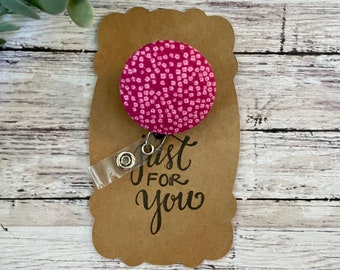 Fuchsia Floral Badge Reel