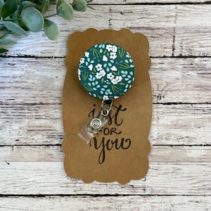 Green Floral Badge Reel
