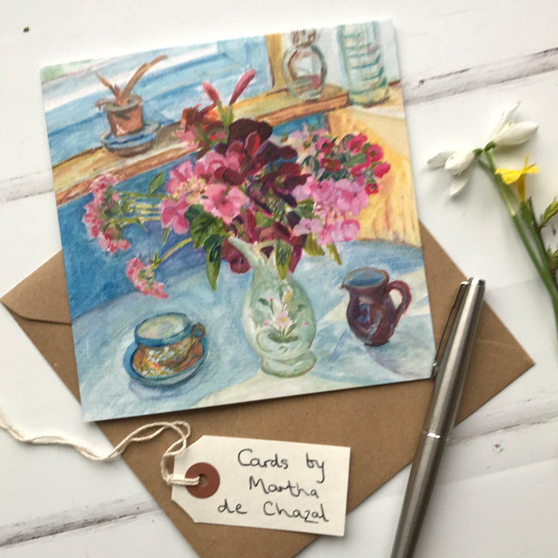 Set of 4 artists greeting cards hand made from original oil Etsy