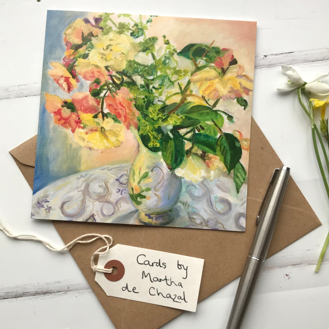 Set of 4 artists greeting cards hand made from original oil Etsy