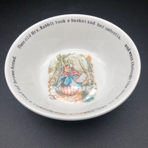 Vintage Wedgwood Peter Rabbit Bowl With Old Rabbit and Her
