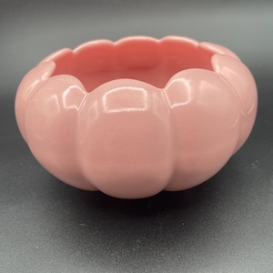 Vintage Pink Lotus Shaped Bowl planter ceramic mid century planter vase petals succulent planter gift for pink lovers 3.5&quot;h