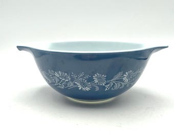 Pyrex Blue Colonial Mist Cinderella Mixing Bowl #442 1.5qt vintage 7"d