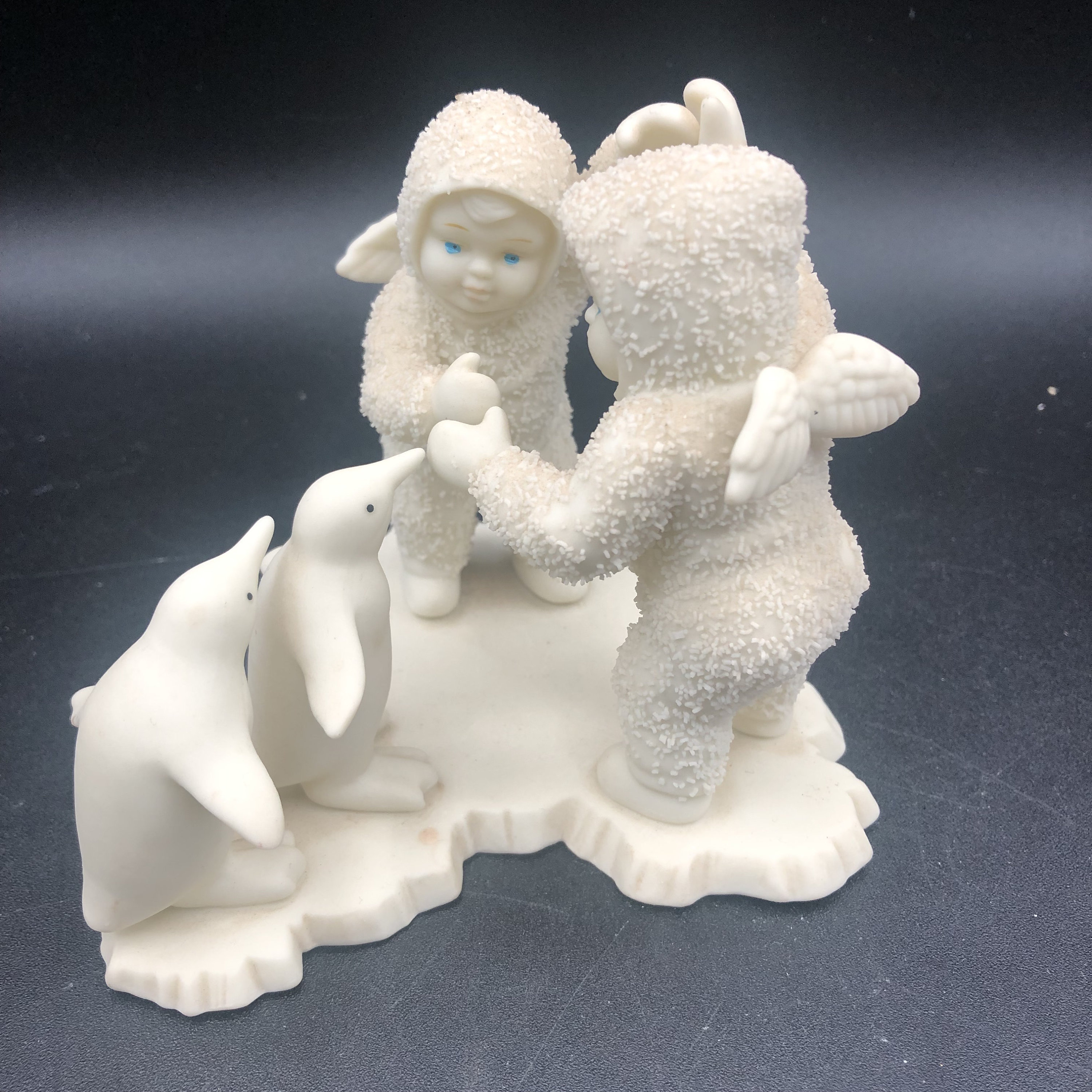 Snowbabies W/ Penguins White Bisque Porcelain Department 56
