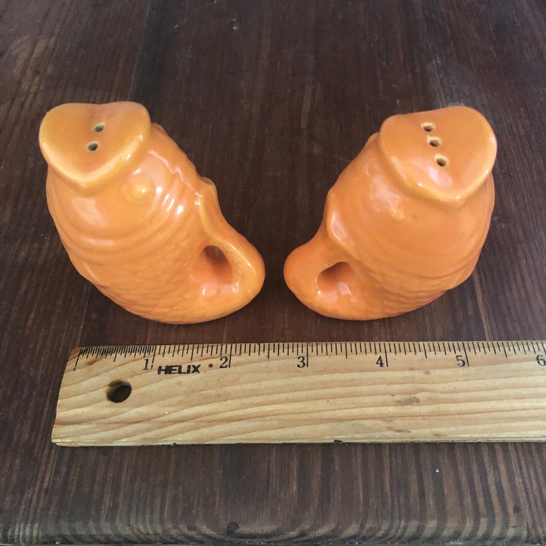 Vintage Orange Koi Fish Salt and Pepper Shakers Ceramic With Etsy