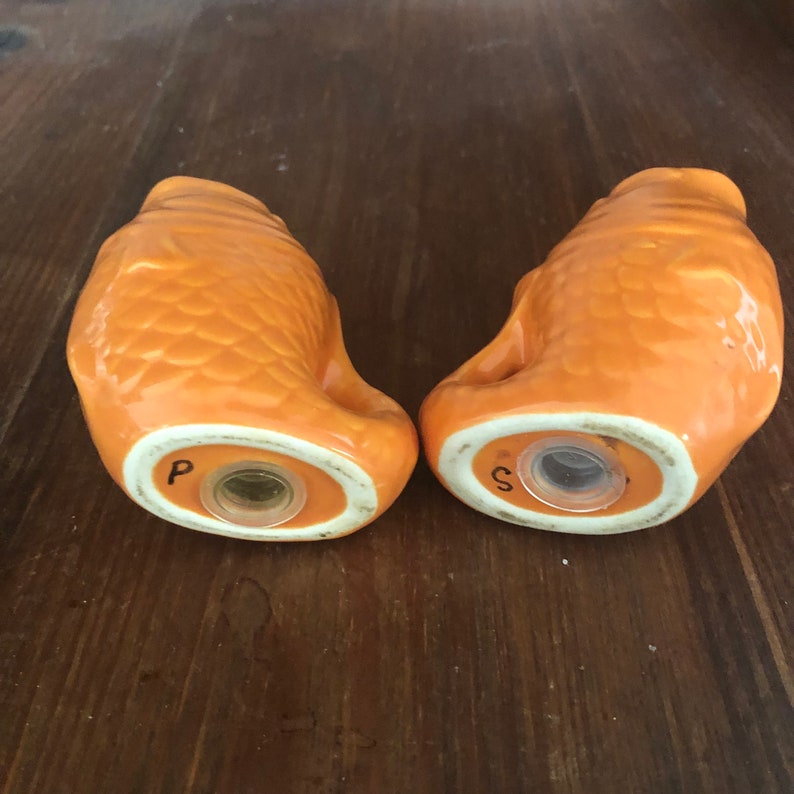Vintage Orange Koi Fish Salt and Pepper Shakers Ceramic With Etsy