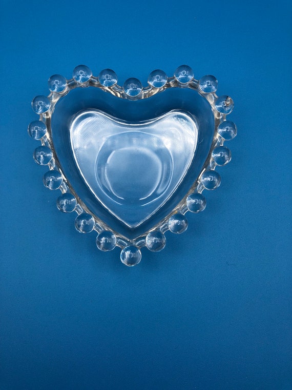 Vintage Heart Shaped Trinket Jewelry Candy Dish C… - image 1