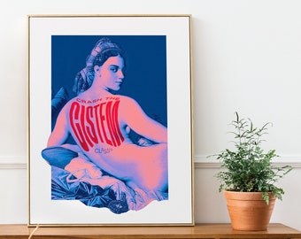 Crash the Cistem Poster | Colorful Queer Art Print, Trans Pride Wall Art, Graphic Pop Style Nonbinary Illustration, Kitsch/Camp Home Decor.