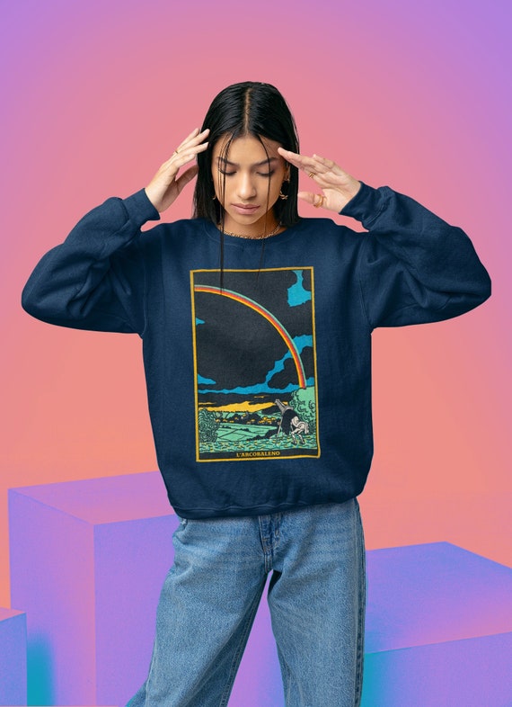 RAINBOW Sweatshirt LGBTQ Design Crewneck Sweater With - Etsy