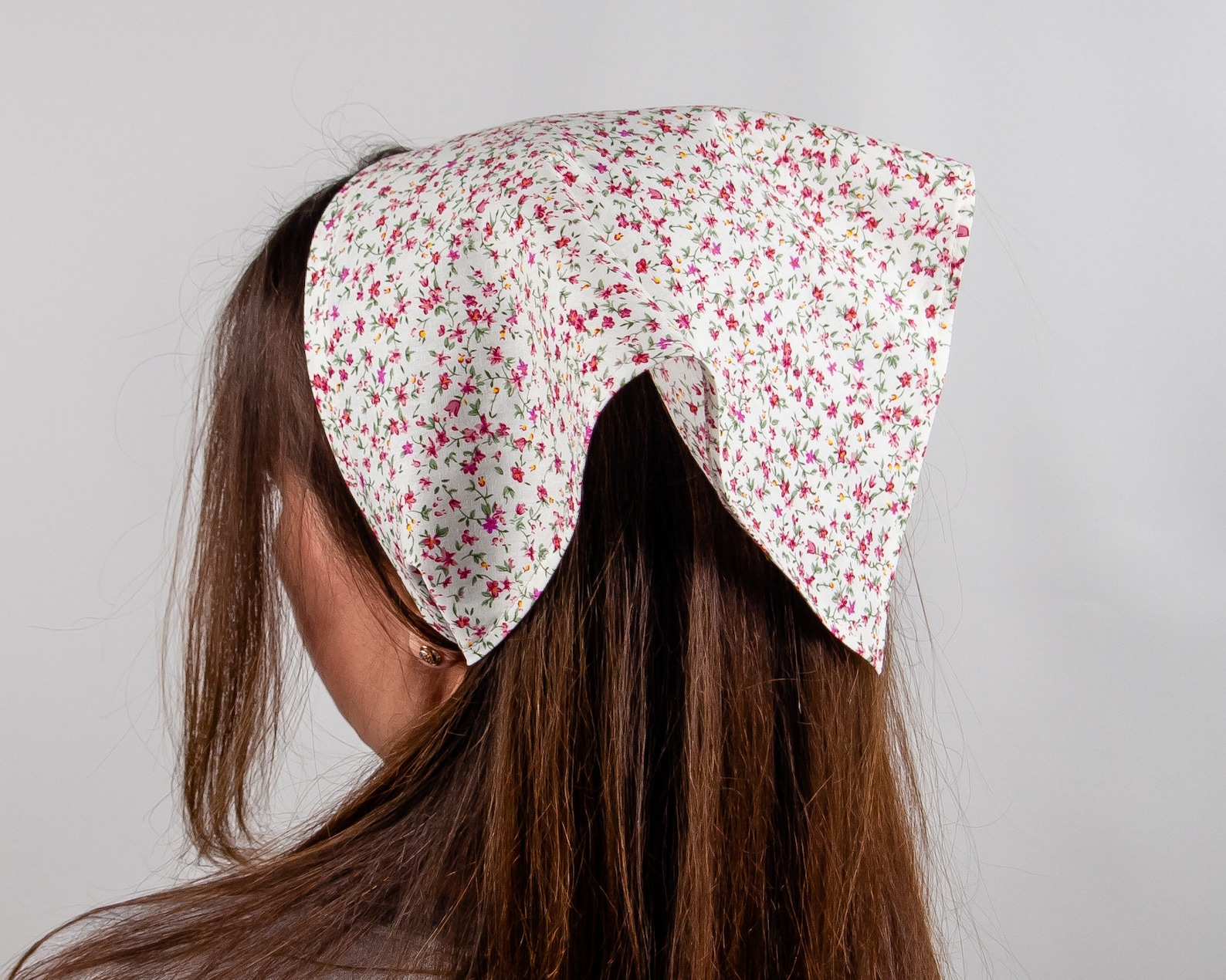 Cottagecore hair kerchief. Triangle 90s style ditsy floral Etsy