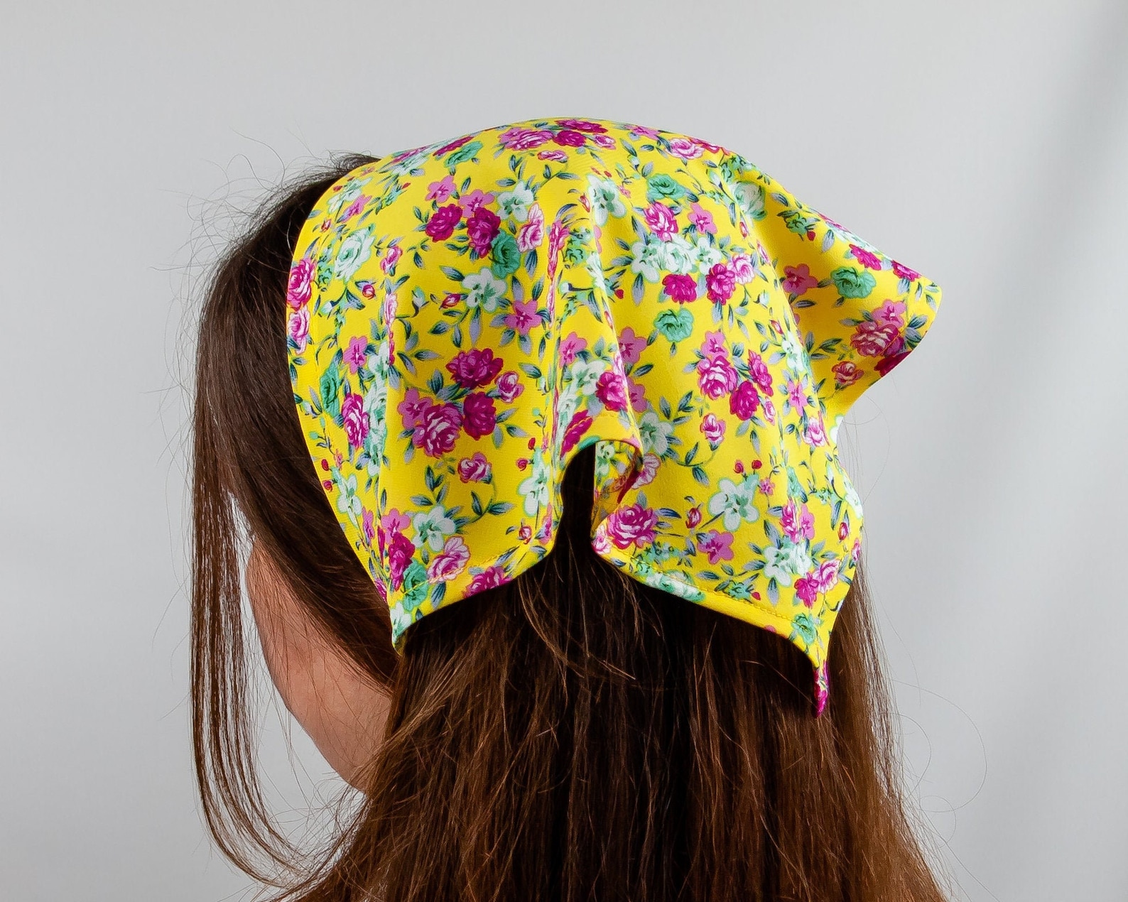 Cottagecore hair kerchief. Triangle ditsy floral bandana Etsy