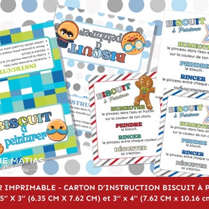 À TÉLÉCHARGER/IMPRIMER Cartons d'Instruction pour Biscuit à Peindre - 5 Modèles - Fête des Pères 2.5'' x 3'' et 3'' x 4''