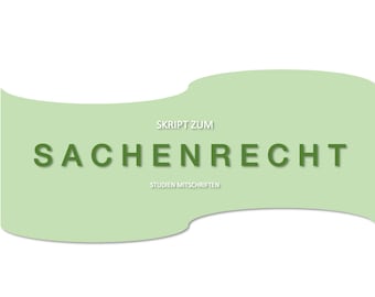 Sachenrecht - Schemata Sammlung & Definitionen