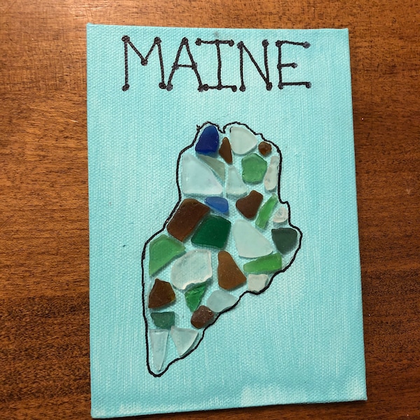 Sea glass Maine drawing