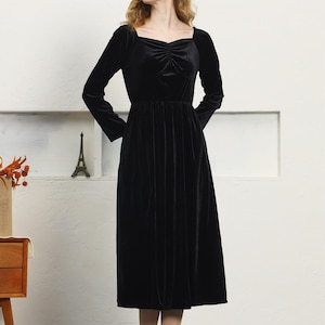Women's velvet dresses Long sleeve Bridesmaid Velvet Dress long winter prom dress patry dress Loose large size dress plus size clothing R20