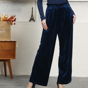 Velvet Pants Women Wide Legs pants Plus Size Pants Velvet Trousers Loose Casual Lounge Pants R10 image 4