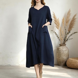 Summer Cotton Elbow Length Sleeve Boho Dresses for Women - Etsy